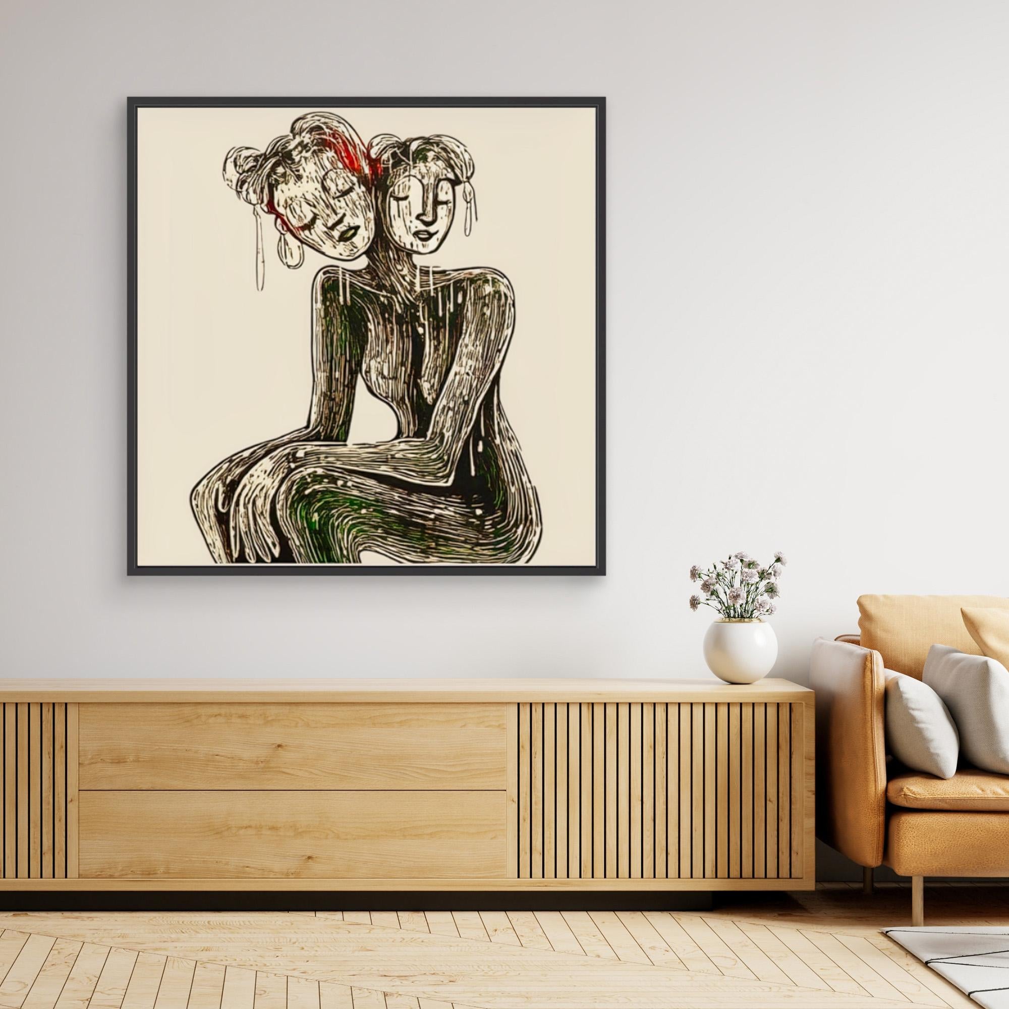 Canvas Print: Duality - Abstract Figurative Art