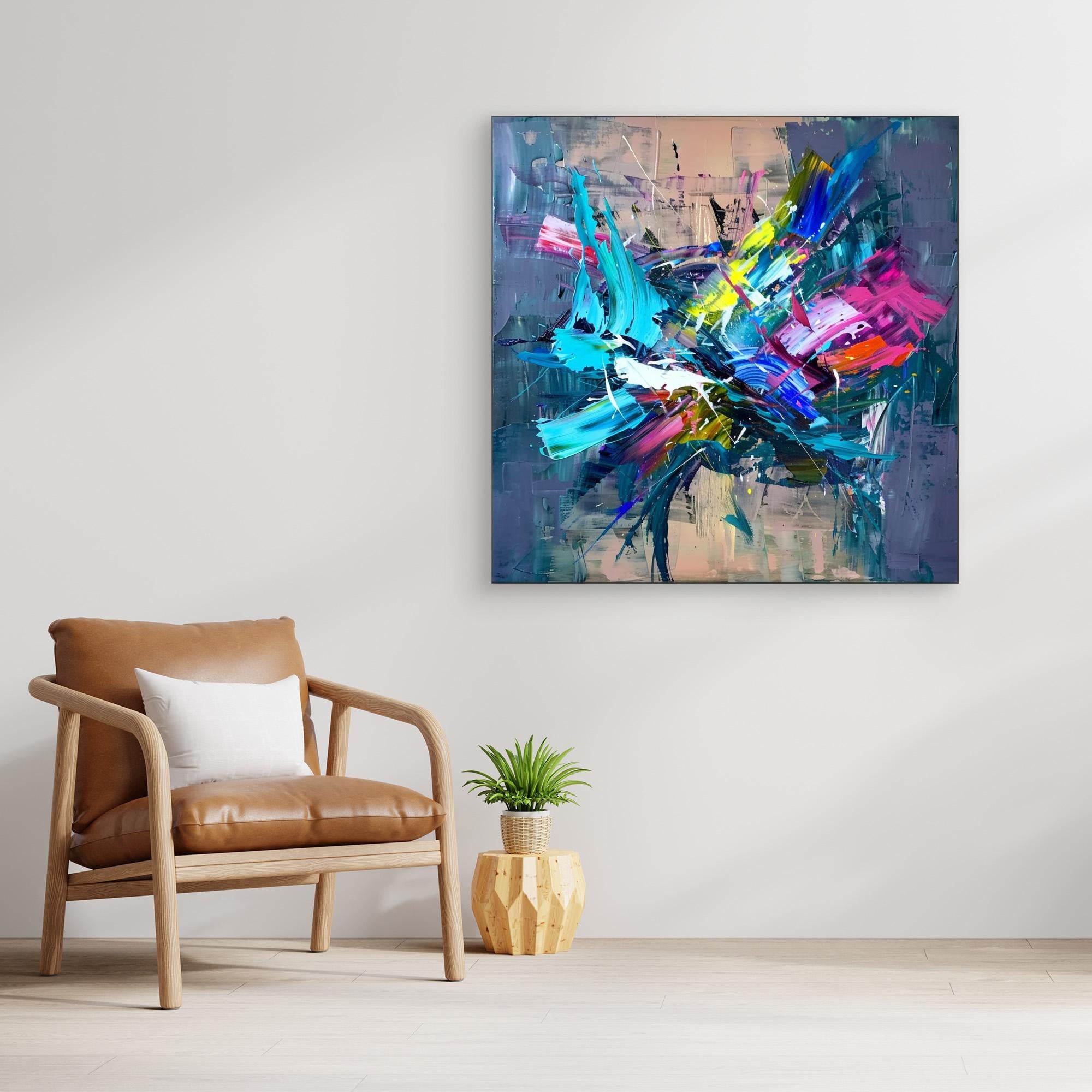 Canvas Print : Energy Unleashed - Abstract Expressionist Wall Art Print 