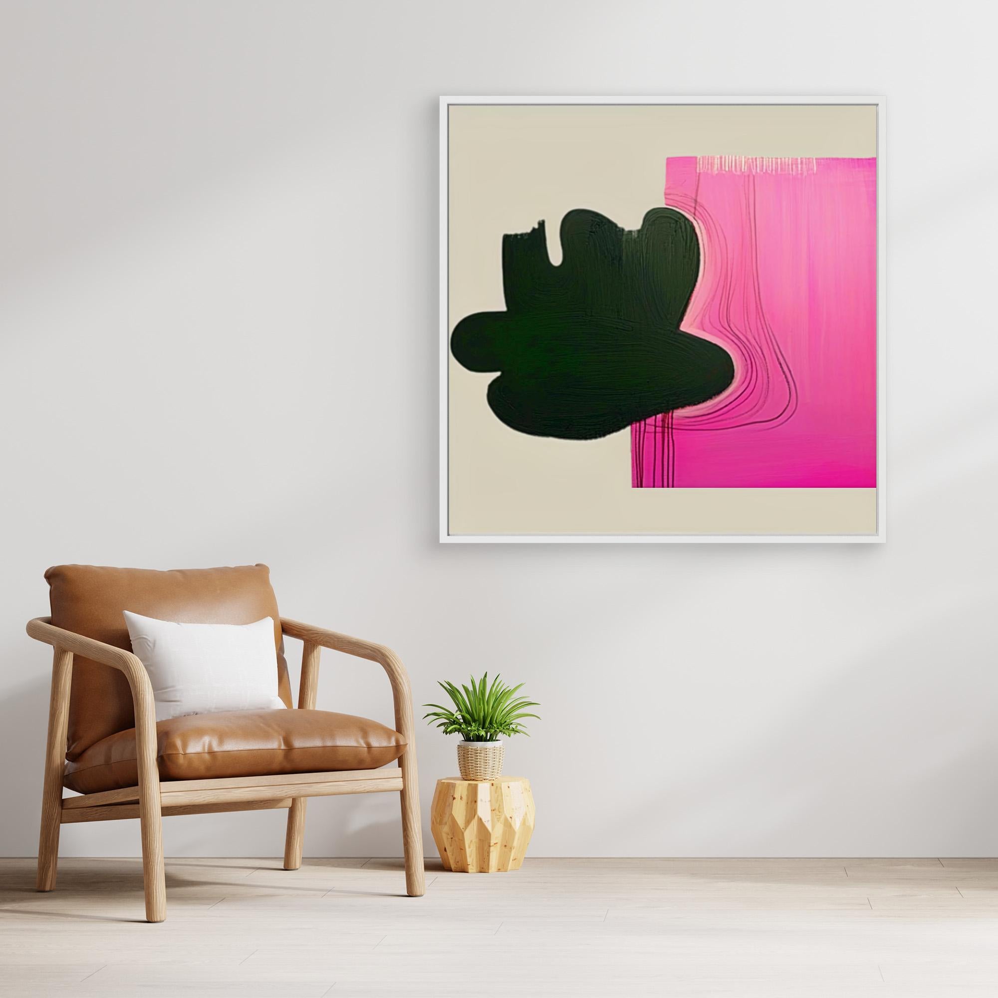 Canvas Print: Abstract Noir & Blush - Bold Modern Art