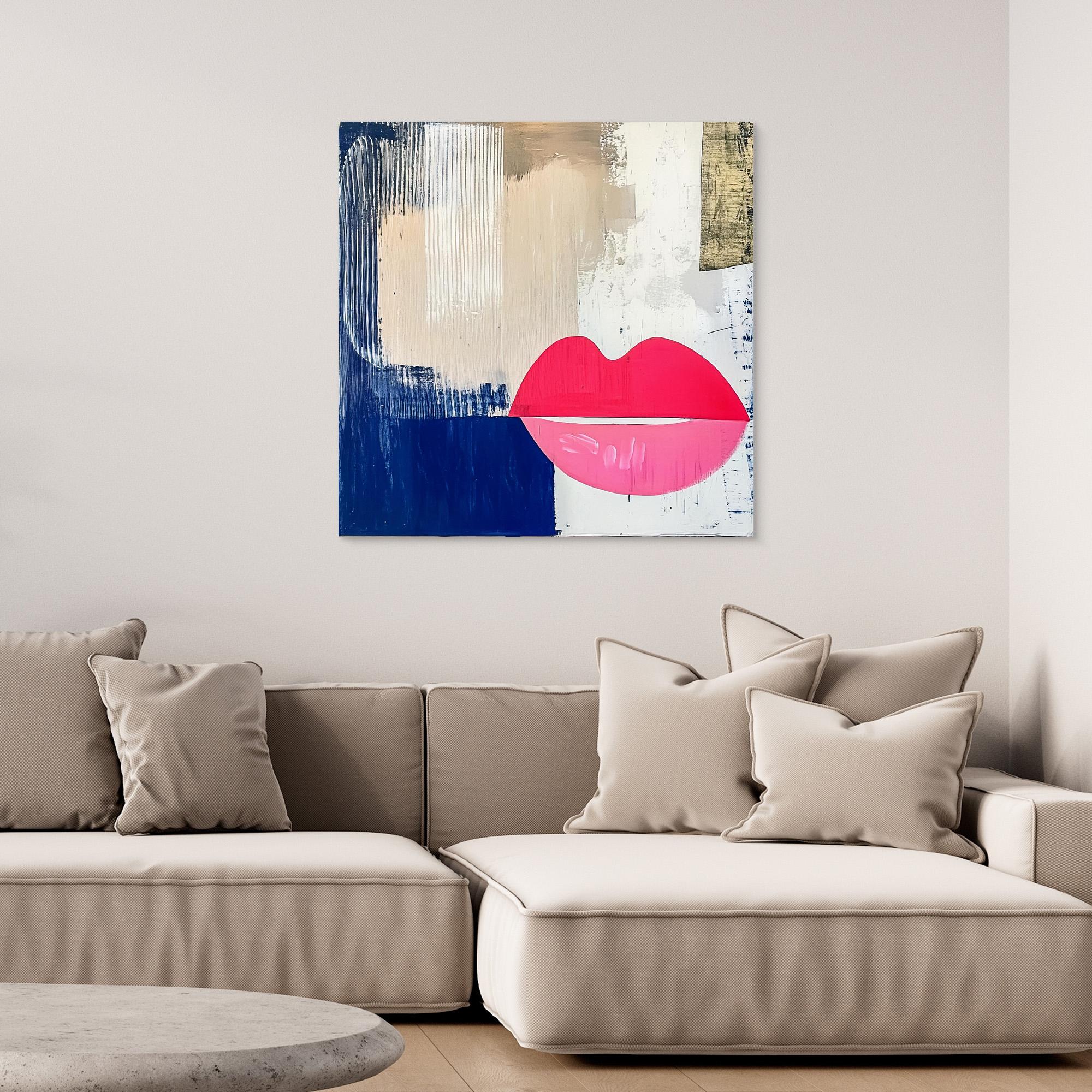  Canvas Print : Lips Abstract Print – Modern Wall Art on Canvas