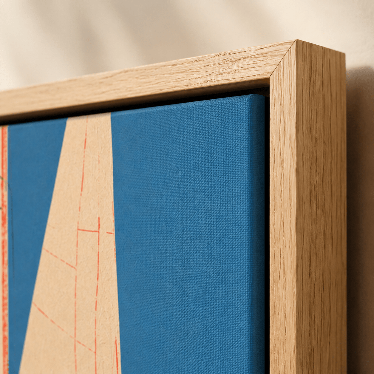Yacht wall art on a bright coastal wall