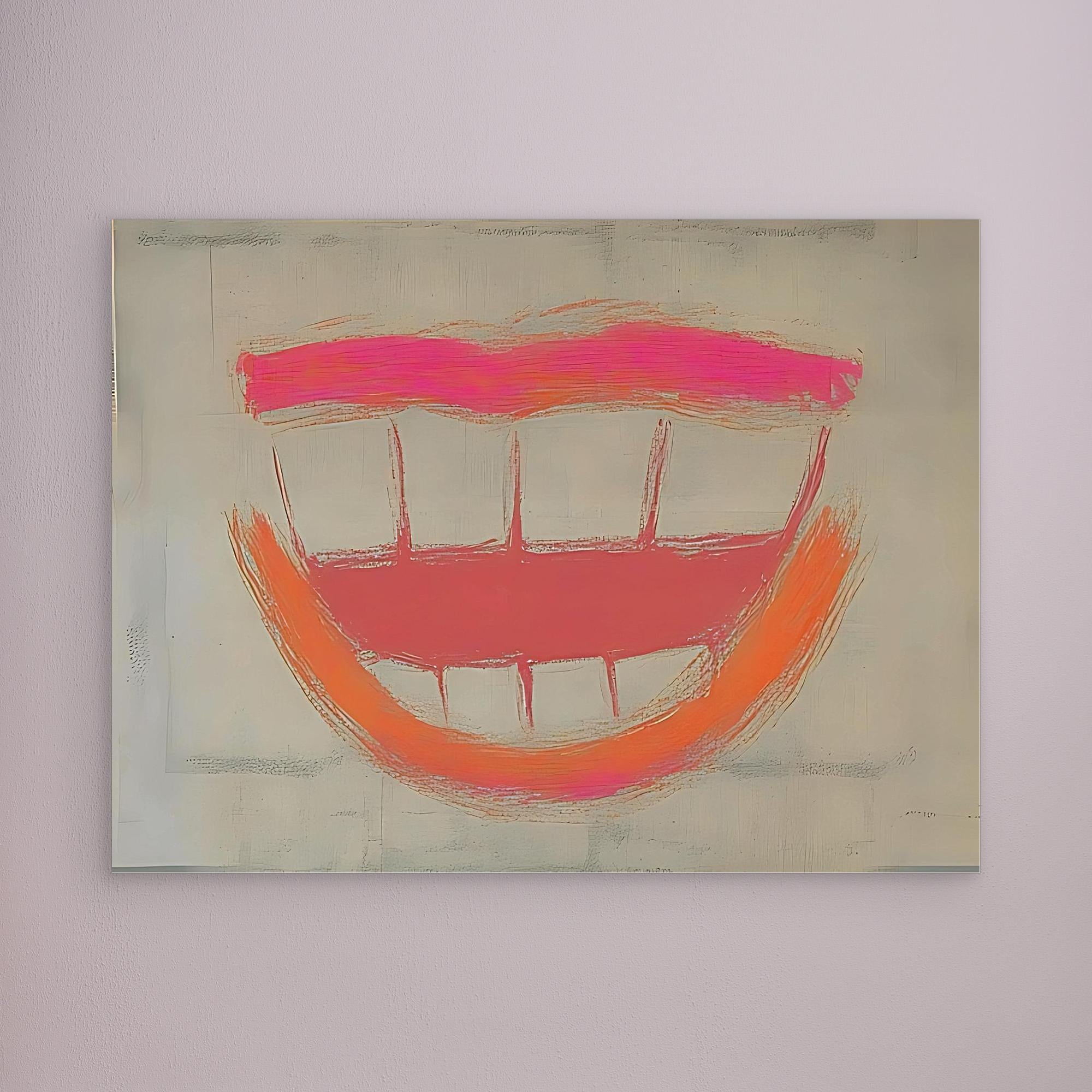 Canvas Print: Neon Grin - Abstract Pop Art Wall Art