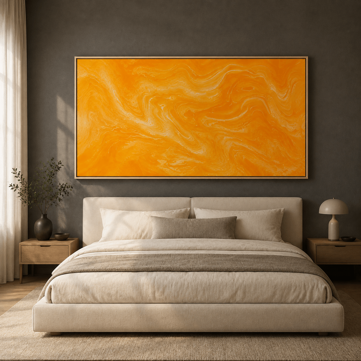 Yellow abstract wall art canvas print – Golden Tide by Rossetti Art
