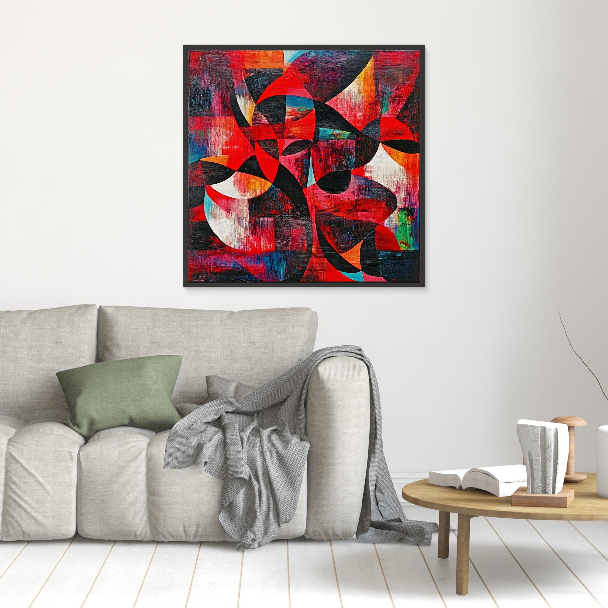 Canvas Print : Rhythms in Red | Abstract Geometric Wall Art | Modern Canvas