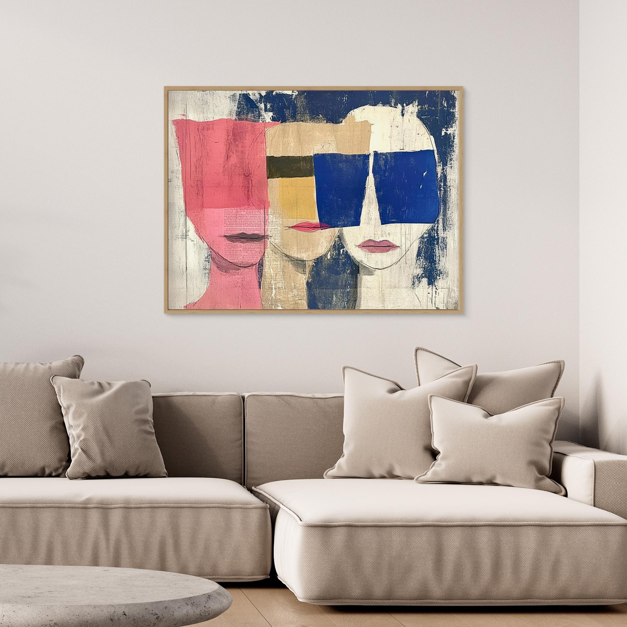 Canvas Print: Abstract Contemporary Faces – Contemporary Mixed Media Art