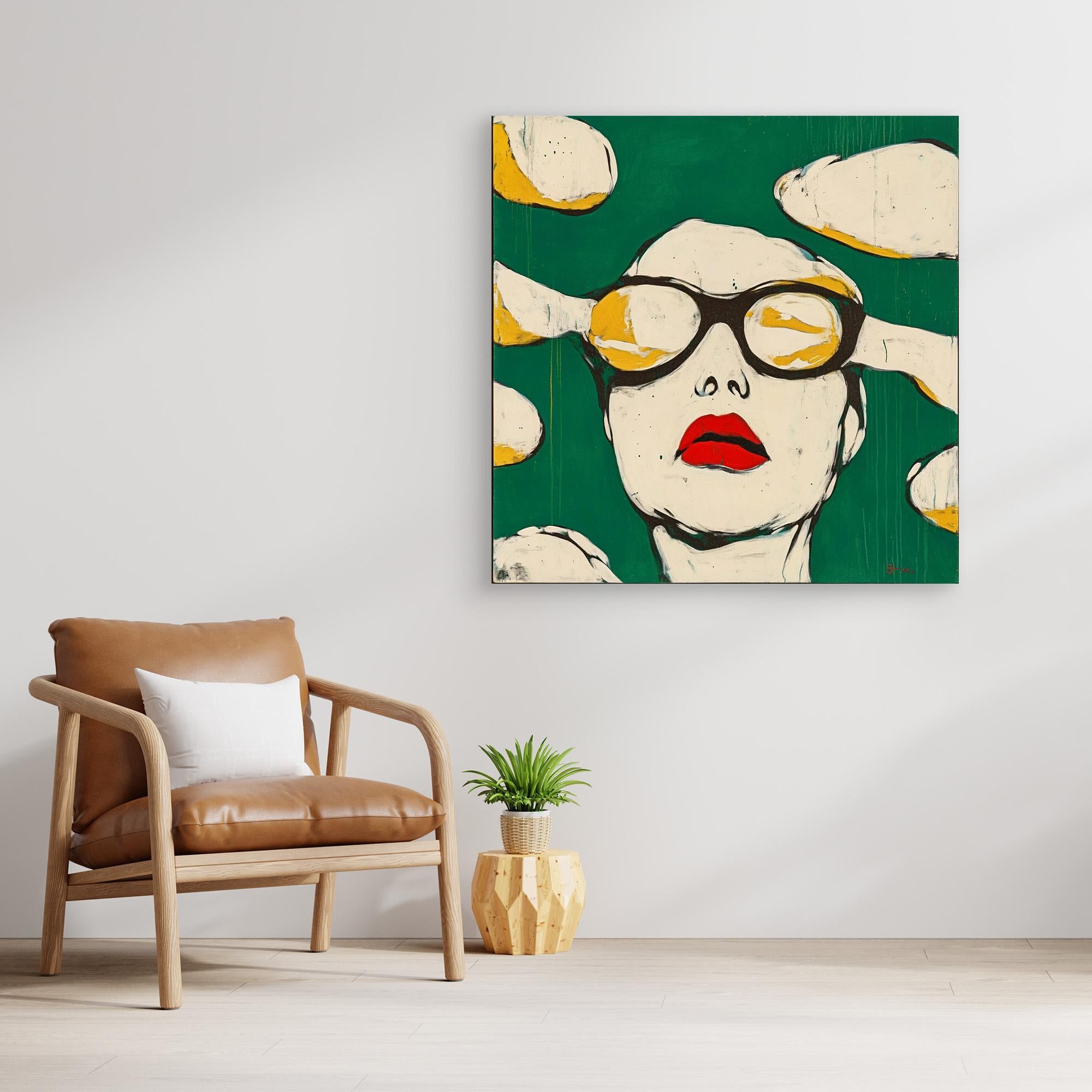 Canvas Print : Visionary Chic – Bold Modern Abstract Portrait Art