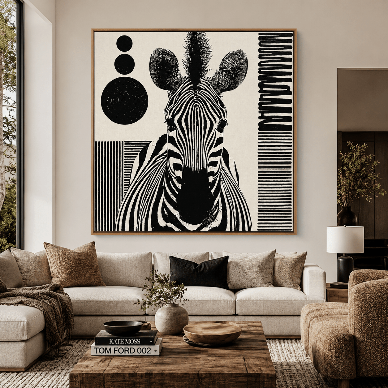 Zebra Art Print Canvas — Wild Geometry by Rossetti Art