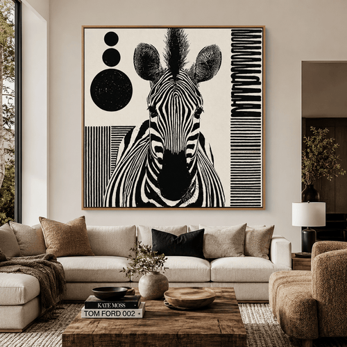 Zebra Art Print Canvas — Wild Geometry by Rossetti Art